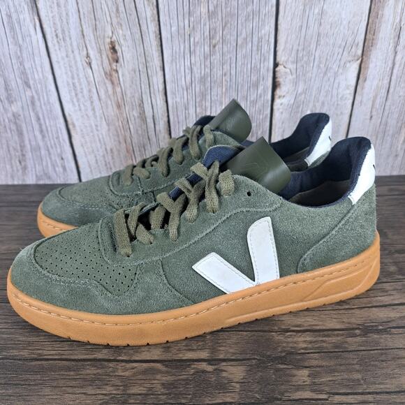 Veja Shoes - Veja V-10 Suede Army Green Gum Sneaker Women's Sz 8 (GUC)